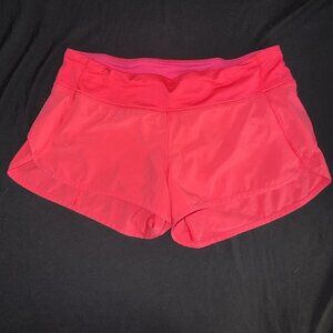 Lululemon Athletica Women's Size 8 Pink Athletic 2.5” Low Rise Speed Up Shorts